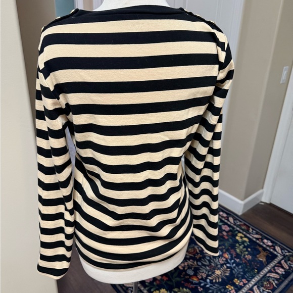 J. Crew Black and Cream Striped Top - Picture 5 of 7